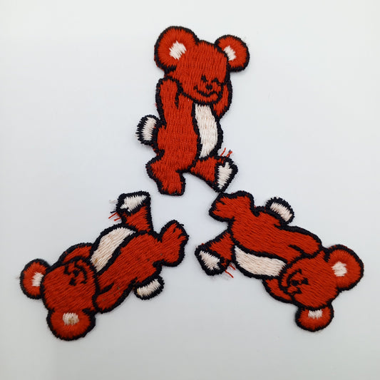 HAPPY Red Teddy bear VINTAGE appliques CUTE sewing patches #466