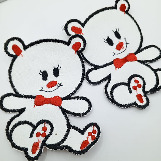 Black red white bear Iron on Appliqué Patches #465