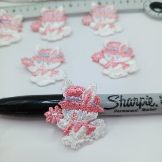 Baby blue pink Hat Easter bunny Patches sewing appliqué #448