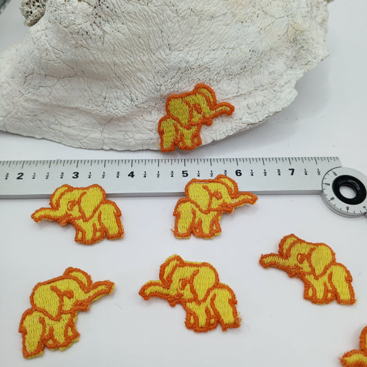 Orange Yellow Elephant Patches sewing appliqué #445