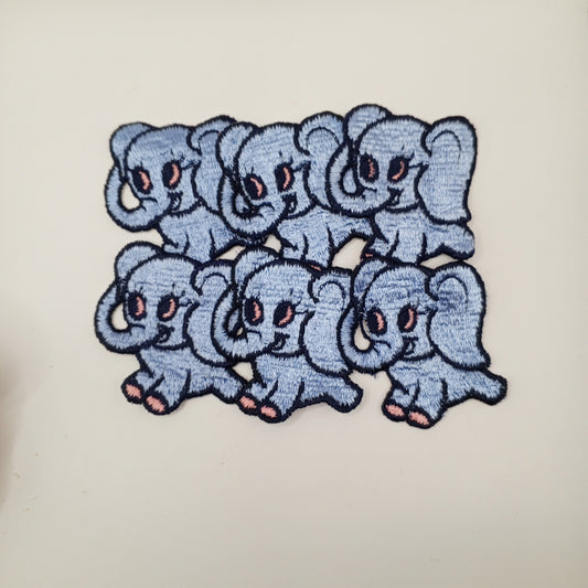 Black pink blue elephant, sewing appliqué Patches #443
