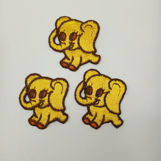 Brown, orange, yellow elephant, sewing appliqué Patches #441