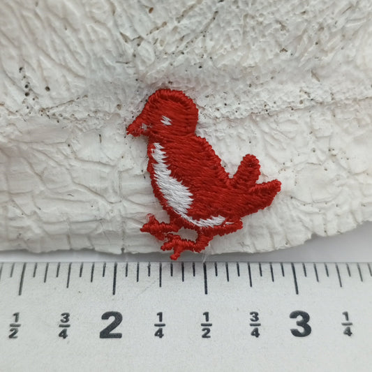 Red white bird Patches vintage embroidered bird sewing appliqué #407