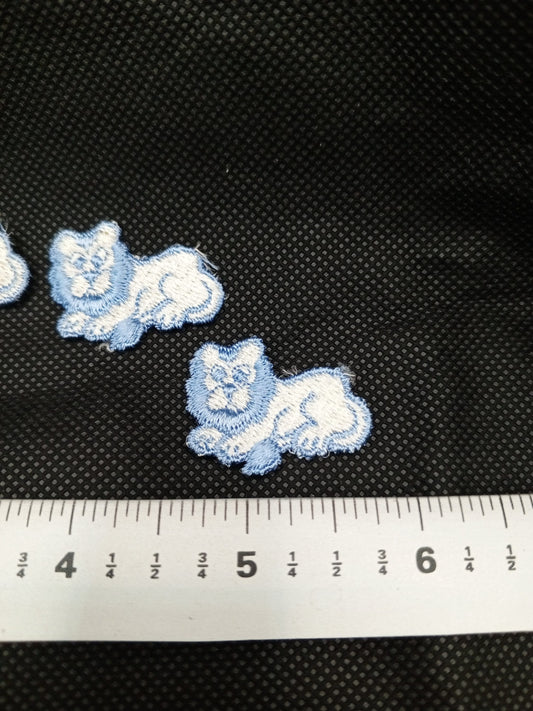 VINTAGE Cat Applique Sewing Embroidered Patch and Cute Blue lions embroidery decorative patches appliques 5pcs Pack #500