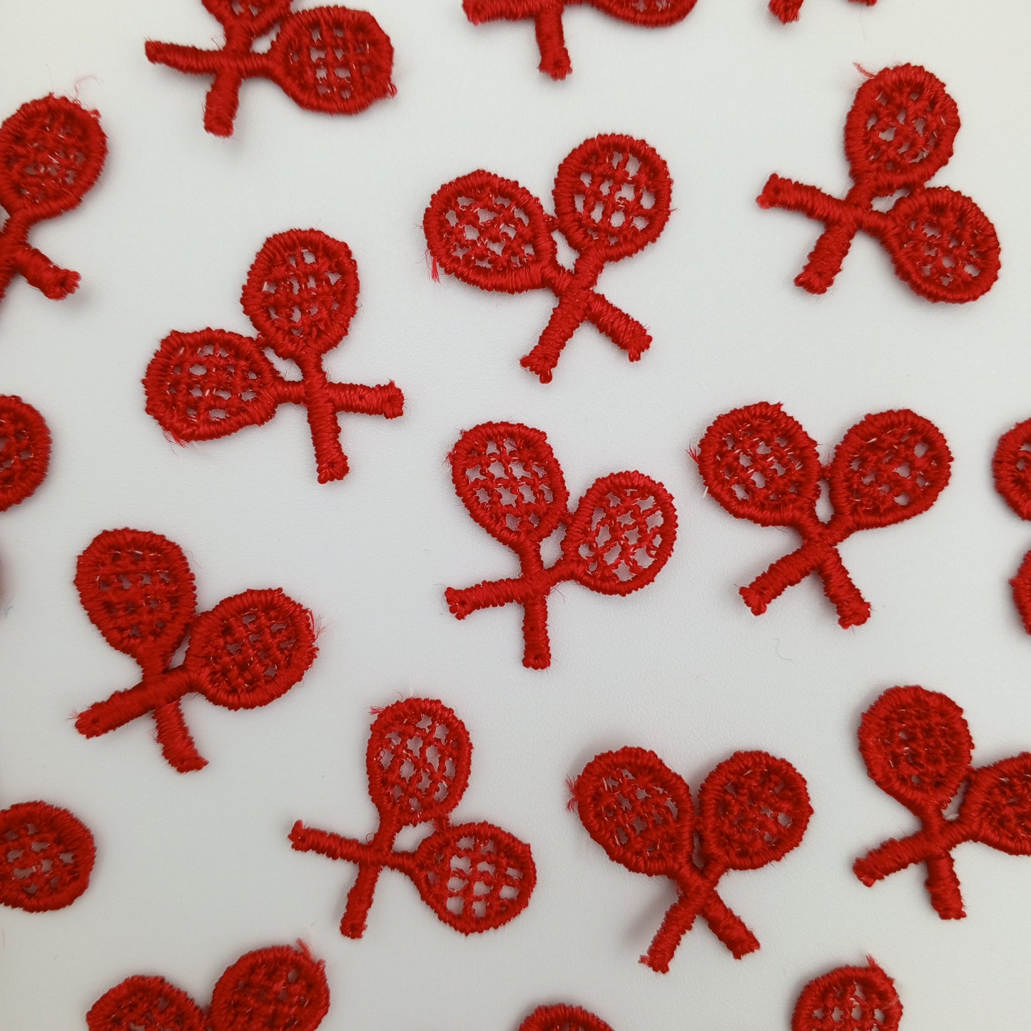 VINTAGE Tennis appliques embroidery Red Patches #919