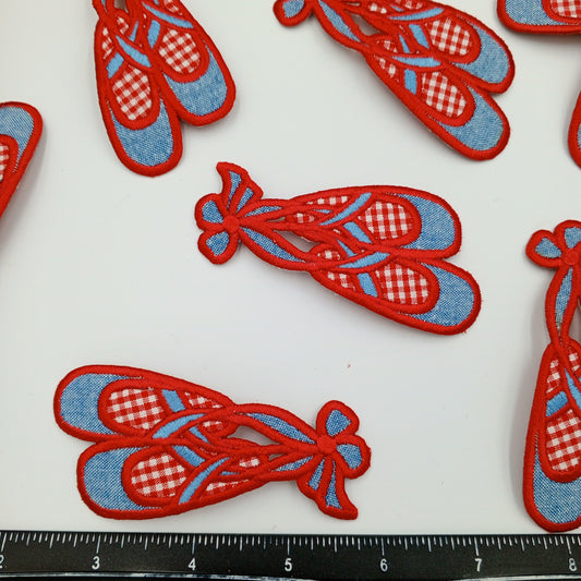 BALLET SHOES patches Ballerina Red Denim Blue VINTAGE Iron on Ballet Themed Clothing Patches Heat Transfer Embellishments Decoration #933