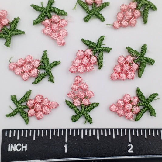 VINTAGE appliques cute pink flower cluster embroidery Patches #294