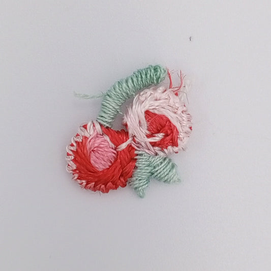 VINTAGE appliques cute pink coral red flower embroidery Patches #314
