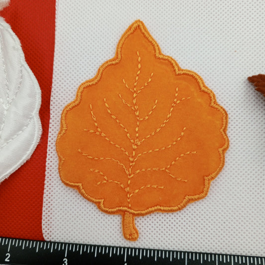 6 pieces FLORAL VINTAGE appliques orange brown white flower Patches #156