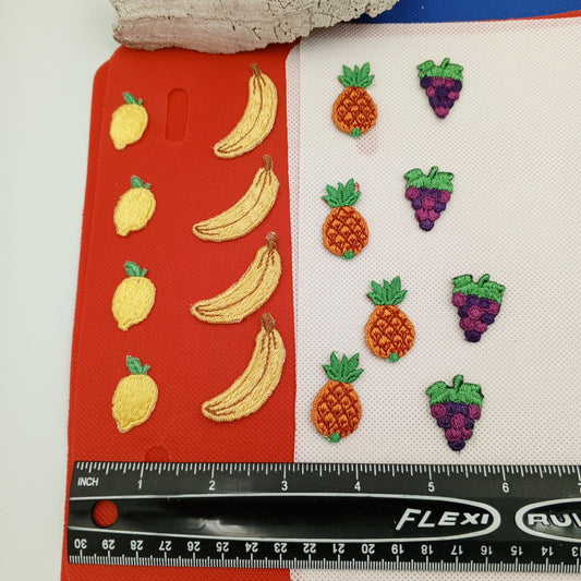 16 pieces FLORAL VINTAGE appliques orange green yellow purple dark purple light brown flower Patches #157