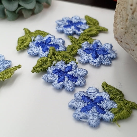 FLORAL VINTAGE appliques blue flower Patches #240