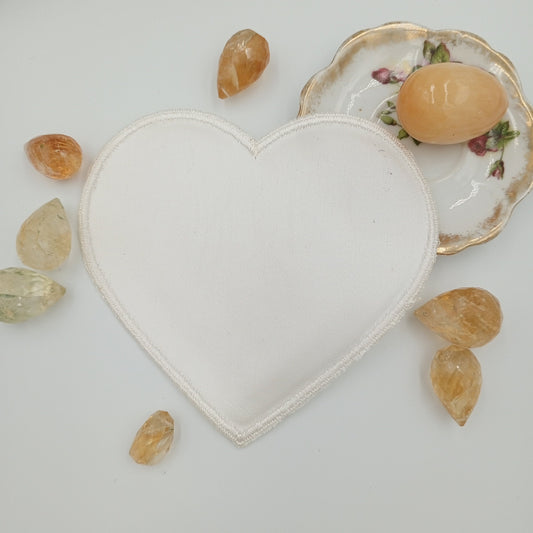 White Big heart appliques Valentines Iron on heart Patches #640