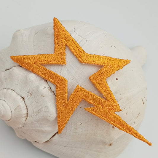 Golden Shooting Star appliques Dark Yellow Stars VINTAGE Iron on Patches for DIY Crafting Projects #601