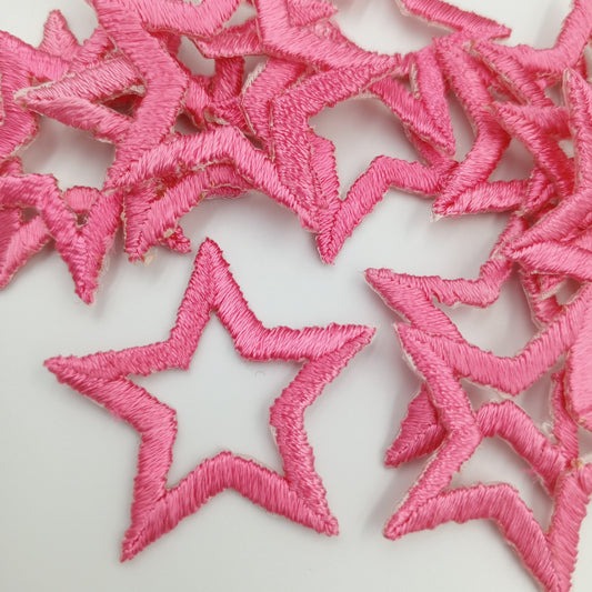 Iron on Pink Stars Patches Embroidery VINTAGE Star Iron on Applique #610