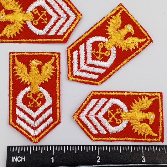 VINTAGE Gold Eagle Badge Patches Red twill yellow white Embroidered patch Appliques #716