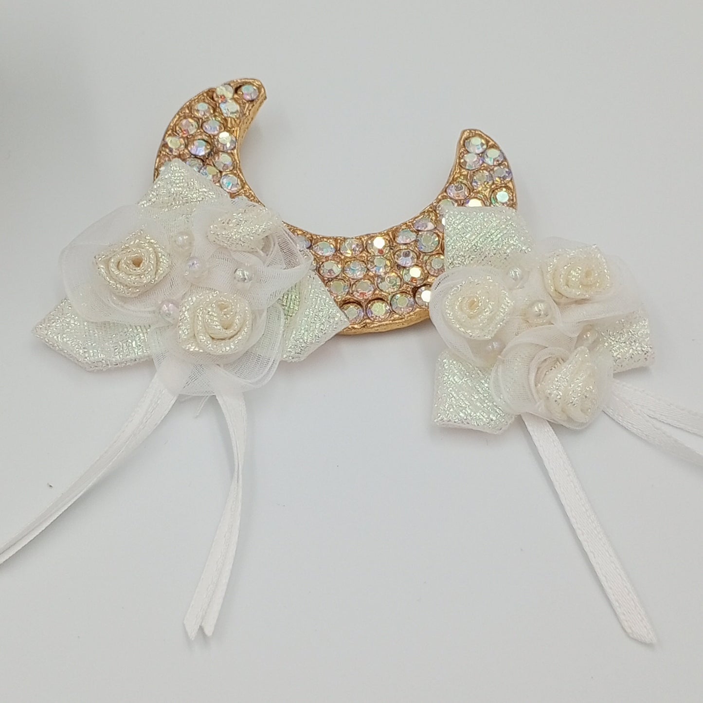 FLORAL VINTAGE applique cream white beaded Flower Patches #280