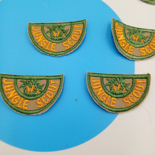 Iron on JUNGLE SCOUT Patches green yellow Scout Embroidered Vintage Uniform Badge Patches Appliques #753