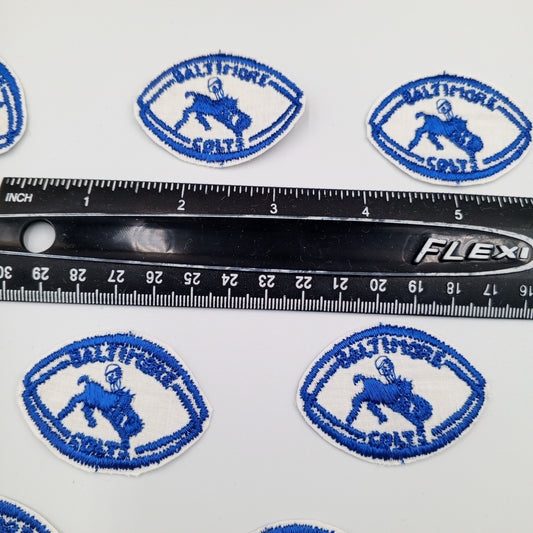 VINTAGE Badge Patches white blue Baltimore Colts Embroidered Appliques #754