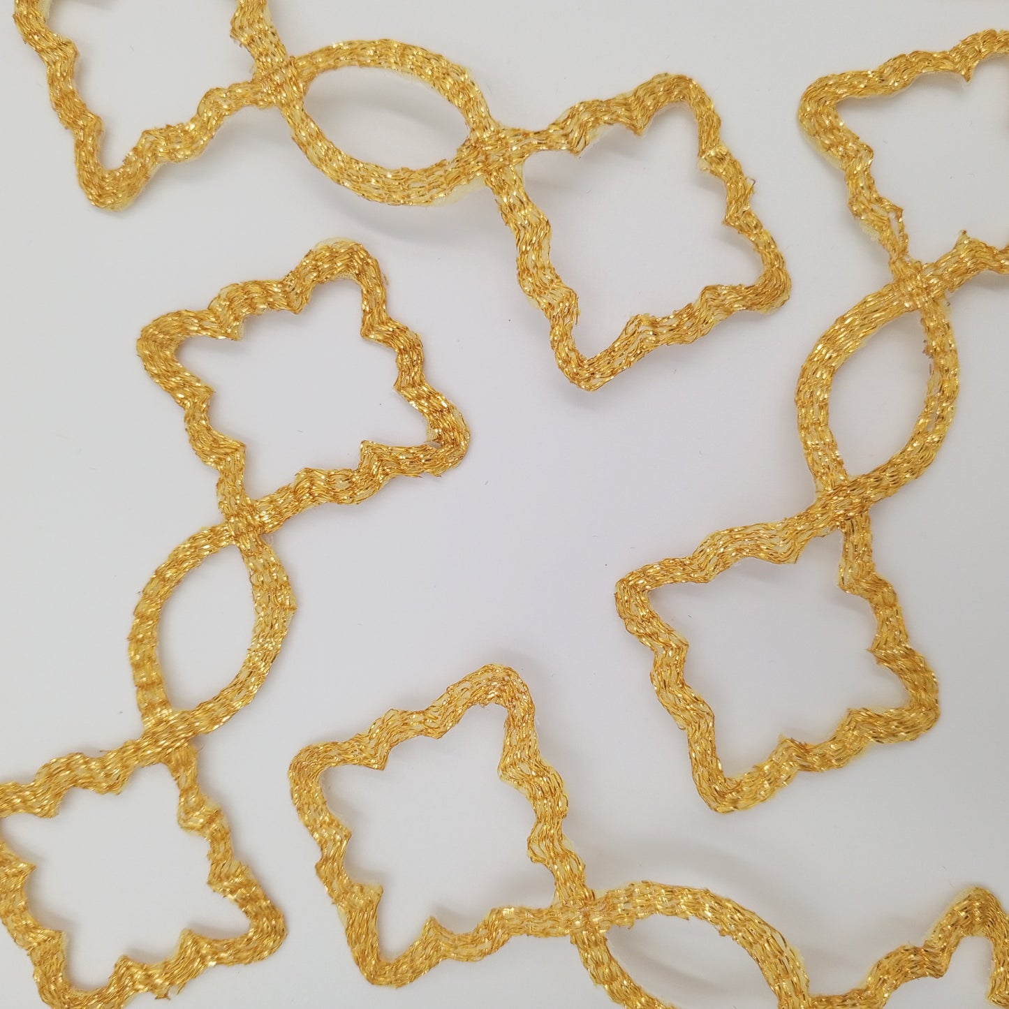 VINTAGE Badge Patches metallic gold Embroidered Appliques #769