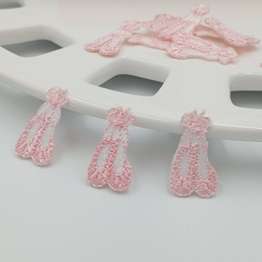 Soft Pink Ballet shoes Embroidered Patch Iron on Ballerina patches Dance Shoes Appliques for DIY Scrapbooking Elements Crafting Ideas #935