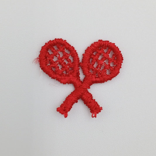 VINTAGE Tennis appliques embroidery Red Patches #919