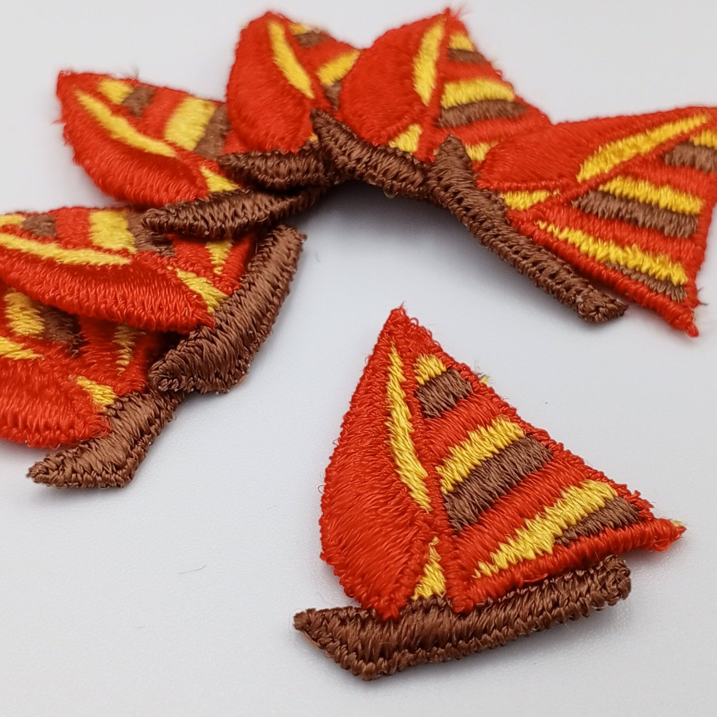 VINTAGE Sailboat Patch Nautical Ship Embroidery Applique Patches Yellow Brown Orange Insignia Emblem Decal Embroidered Sailor Patch #900