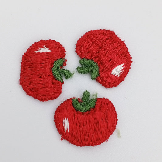 Cute red tomato appliqué embroidered decorative sew on patches VINTAGE fruit appliques Patches #363