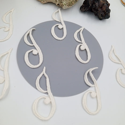 VINTAGE Letter Words Patches off-white letter J Embroidered Appliques #817