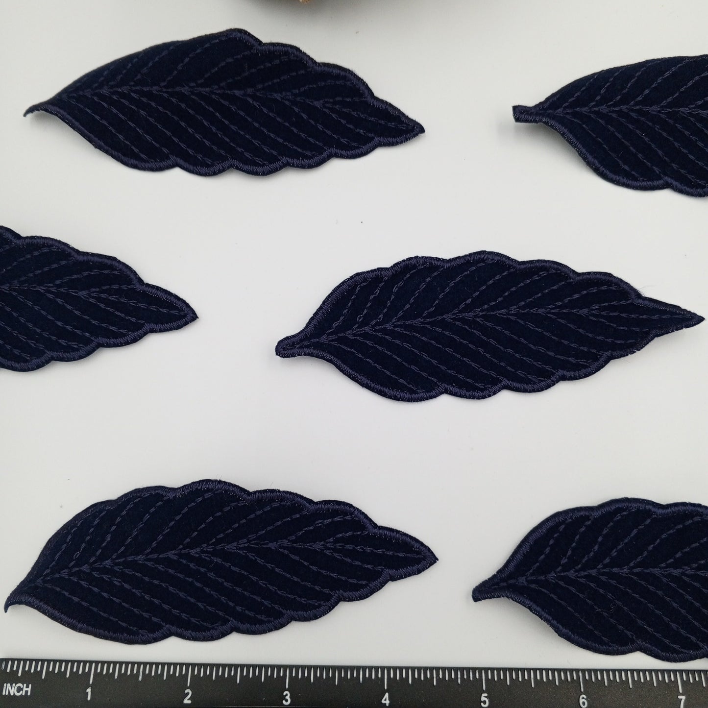 Leaf Embroidery Patch Vintage Dark Navy Embroidered Leaf Fabric Patches for DIY Sewing Crafting, Clothing Revamps, Quilting, Embellishments