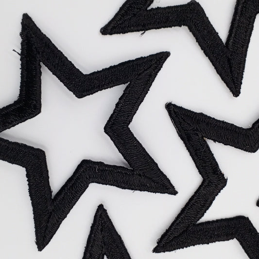 Graceful Black Big Star Iron on Patch Applique for DIY Clothing Embellishments with a Nostalgic Touch Quilting Scrapbooking Craft Ideas #604