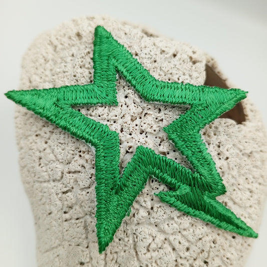 Streaking Stars Iron on Patch Green Shooting Star appliques VINTAGE Patches for T-Shirts, Jeans, Bags, Creative DIY Scrapbook Layouts #603