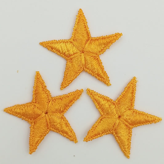 Yellow Stars appliques VINTAGE Sew on Patches for Sewing, Crafting and Decorating #615