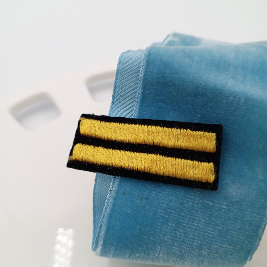 VINTAGE Badge Patches yellow black Chevrons Embroidered Appliques