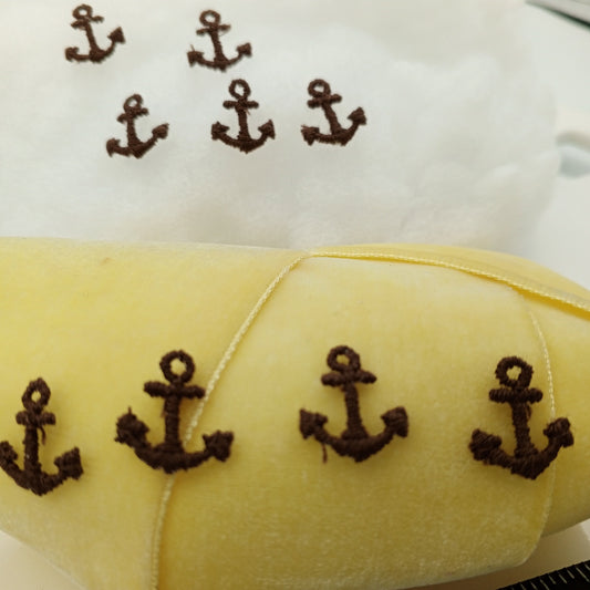 Brown Anchor Decorative Patch Nautical Embroidered Retro Vintage Classic Sailor Anchor Applique Motif Embroidery for Embellishments