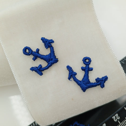 Navy blue Anchor Decorative Patch Nautical Embroidered Retro Vintage Classic Sailor Anchor Applique Motif Embroidery for Embellishments
