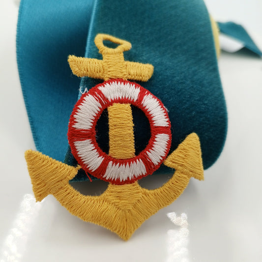 Yellow Anchor white red buoy Marine Decorative Patch Nautical Embroidered Retro Vintage Classic Sailor Anchor Applique Motif Embroidery