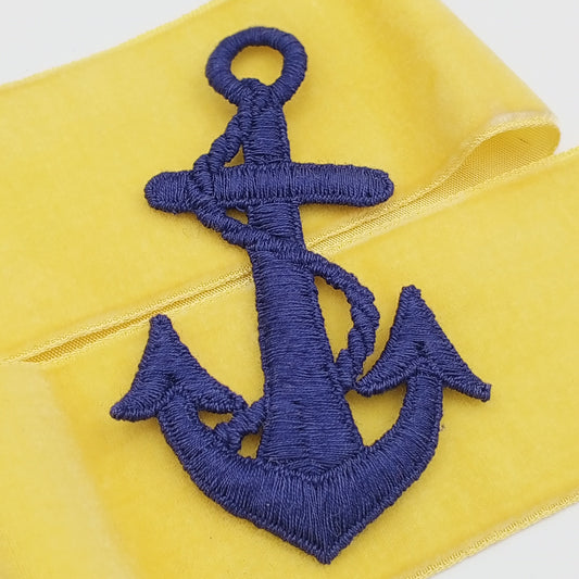 Navy Anchor Decorative Patch Nautical Embroidered Retro Vintage Classic Sailor Anchor Applique Motif Embroidery for Embellishments