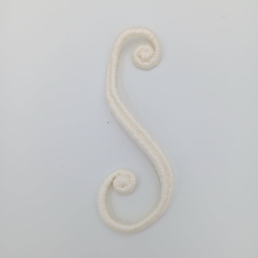 VINTAGE Letter Words Patches off-white letter S Embroidered Appliques #818