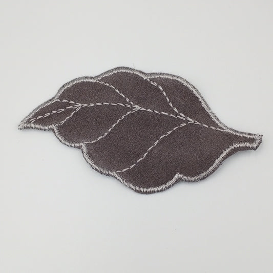 Soft Gray Leaf Patch Vintage Embroidered Fabric Leaf Patches Applique for DIY Sewing Crafting, Jackets, Jeans, Bags, Embellishments