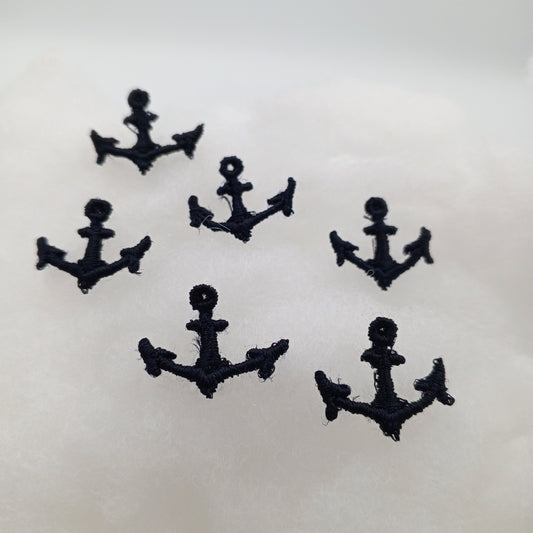 Black Anchor Decorative Patch Nautical Embroidered Retro Vintage Classic Sailor Anchor Applique Motif Embroidery for Embellishments