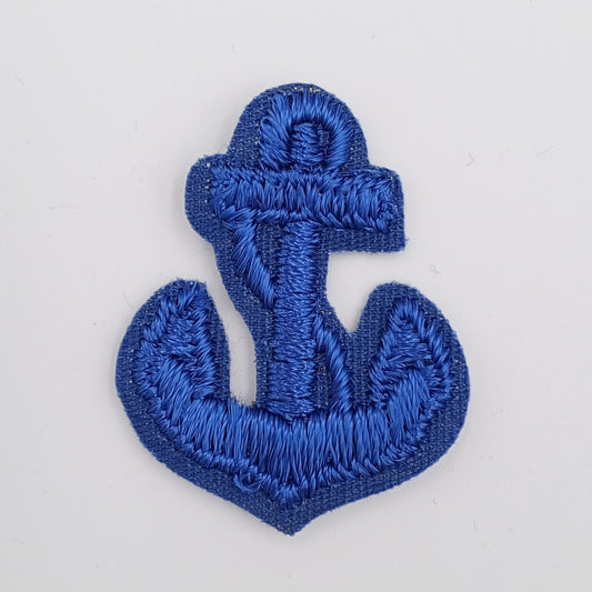 Blue Iron on Anchor Decorative Patch Nautical Embroidered Retro Vintage Classic Sailor Anchor Applique Motif Embroidery for Embellishments