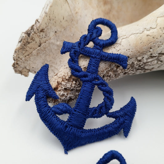 Navy blue Anchor Decorative Patch Nautical Embroidered Retro Vintage Classic Sailor Anchor Applique Motif Embroidery for Embellishments
