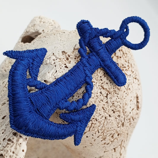 Navy blue Anchor Decorative Patch Nautical Embroidered Retro Vintage Classic Sailor Anchor Applique Motif Embroidery for Embellishments