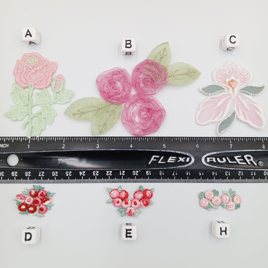 Cherry blossom Embroidered Sew-on Petal pink Vintage Applique patches for DIY Clothing Embellishments and crafting inspirations 1002