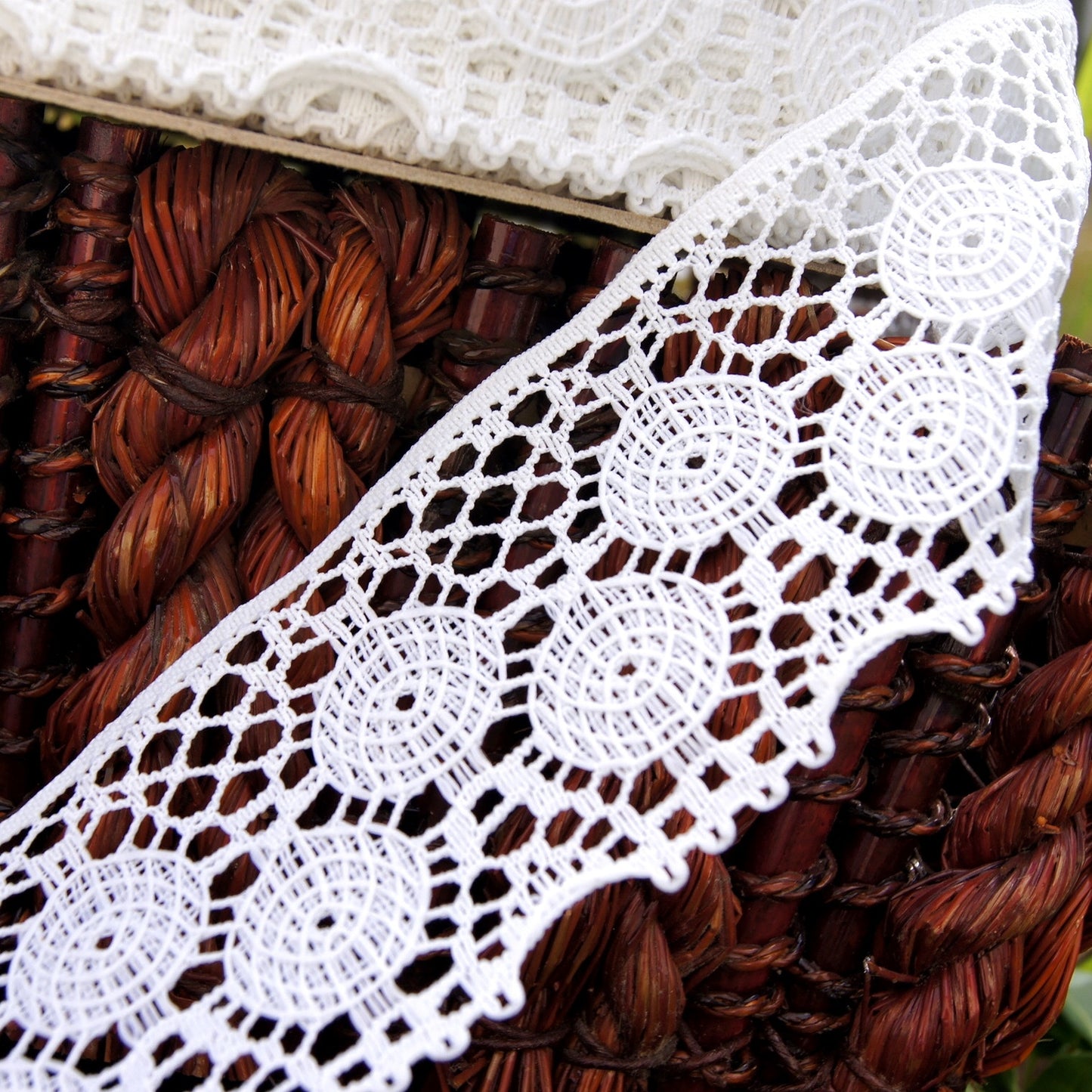 2??" wide Beautiful Classic Cluny White Lace Trim