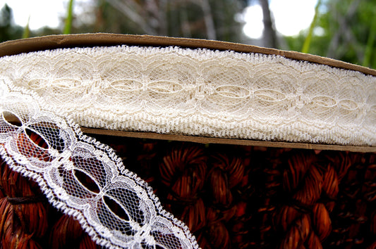 Off White Beading Galloon Lace Trim 1¼" wide