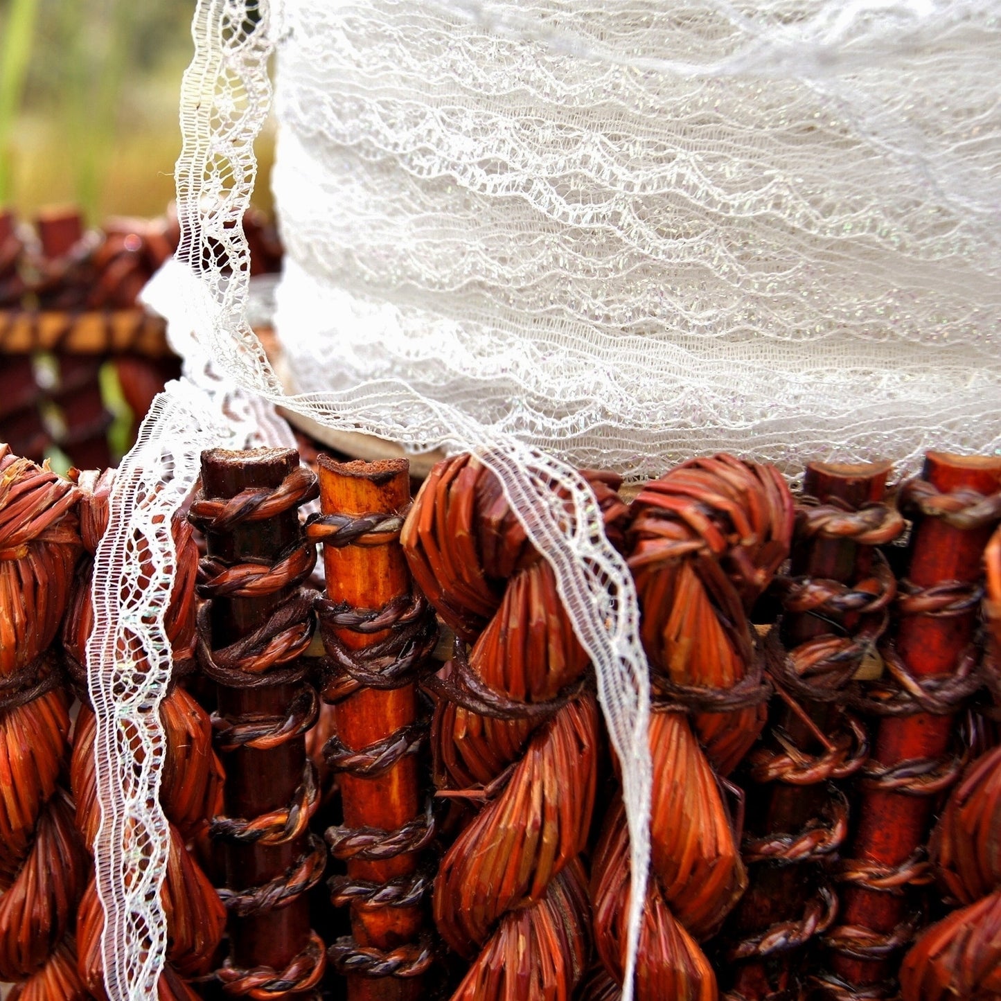 Iridecent Scalloped White Lace Trim ⅜" wide