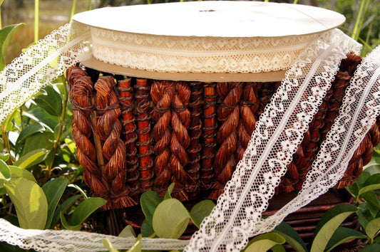 Symetrical Floral Fancy Lace Trim Light Beige 1⅝" wide