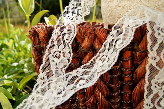 Cream Floral Scalloped Lace Trim 1⅜" wide