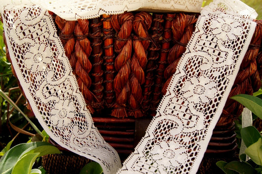 Vintage Beige Floral Lace